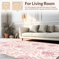 thumbnail image 2 of ODIKA 5'x7' Machine Washable Non-Slip Area Rug, Leopard Rose with Lush Botanical Scrolls and Spotted Accents High Traffic Rug, Pink, 301133, 2 of 7