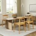 thumbnail image 3 of EYYTHUNG Wood Dining Chairs Set of 2, Farmhouse Chairs with Backrest, Sturdy Dining Table Chairs with Solid Wood Legs, Natural Oak, 3 of 7