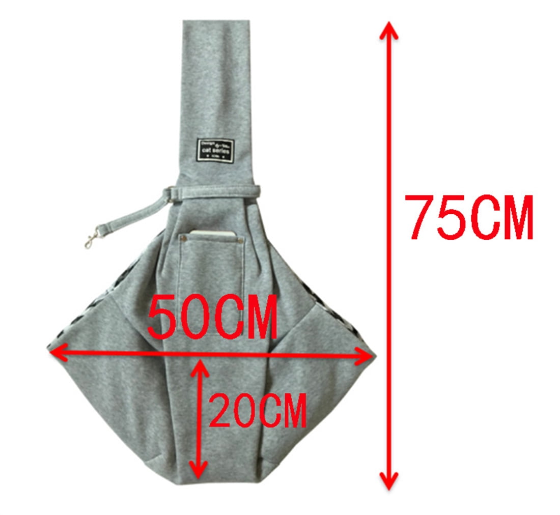 FZFLZDH Small Dog Sling Cat Harness Adjustable Shoulder Strap Hands-free Pet Dog Travel Bbag Backpack for Boys and Girls Gray