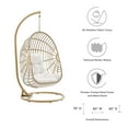 thumbnail image 6 of Modway Amalie Wicker Rattan Outdoor Patio Rattan Swing Chair in Natural White, 6 of 9