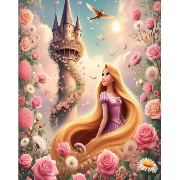 DIY Diamond Art Painting Kits for Adults Full Drill Tangled Gem Art Kits with Crystal Rhinestone Paint with Diamond for Home Wall Decor(12"x16")