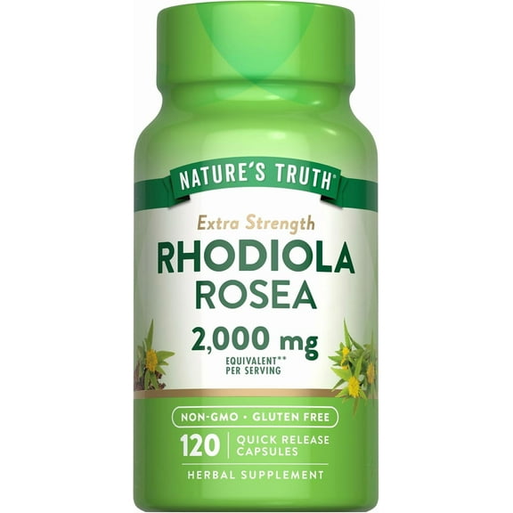 Rhodiola Rosea | 2000mg | 120 Capsules | Non-GMO & Gluten Free Extract Supplement | by Nature's Truth