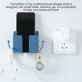 thumbnail image 4 of Remote Control Storage Box Wall Mounted Phone Holder Plastic Case Organizer for Home Office Blue, 4 of 9