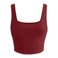 thumbnail image 3 of DuoJiaJ Women's Comfortable Sleeveless Camisole Square Neck Double Layer Fitness Casual Basic Open Navel Bra Women’s Basic Tank Tops, 3 of 3