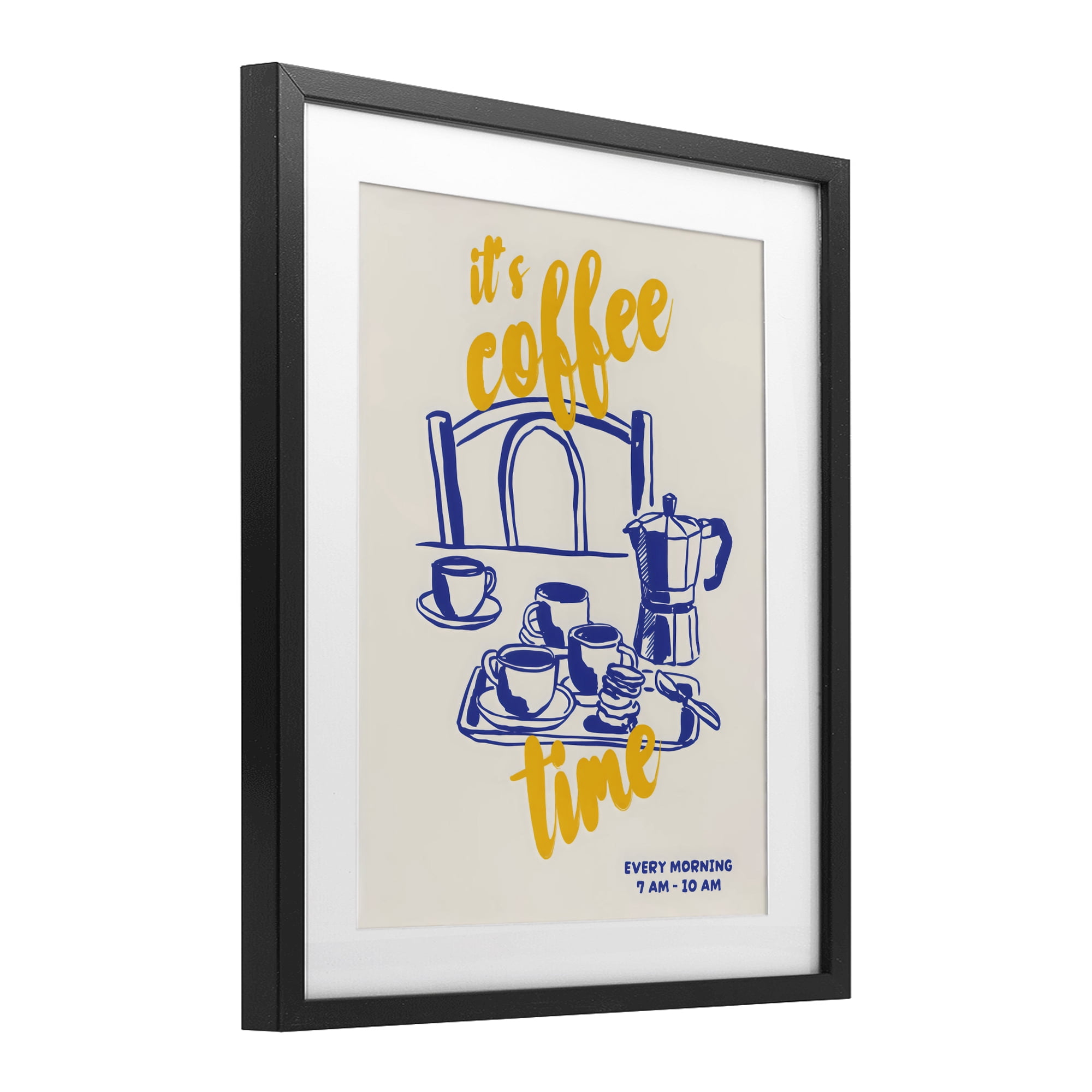 Stupell Industries It's Coffee Time Breakfast Ritual Black Framed Print Under Glass, design by The Prints Vibe