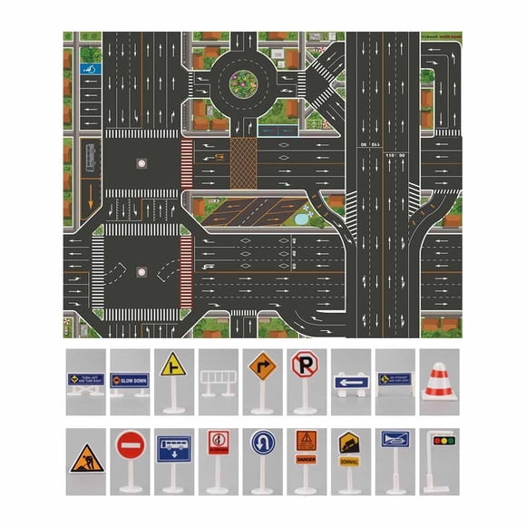 EASTIN city traffic rules pure route parking lot map game mat