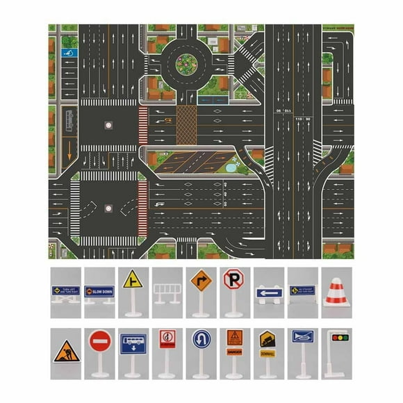 city traffic rules pure route parking lot map game mat