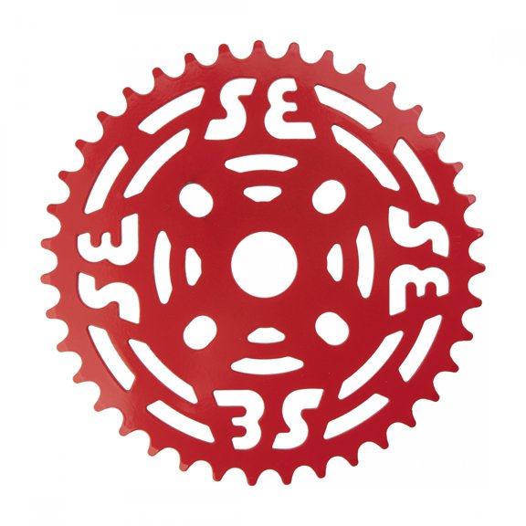 SE Bikes One Piece Steel Chainring 39T 1pc 1/2in x 1/8in Steel Red BMX Bike