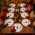 thumbnail image 4 of Cififendec Christmas Embroidered Placemat, 11.81", Christmas Scalloped Edge Table Mat for Candle Centerpiece Arranging and Tabletop Decoration, 4 of 7