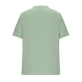 thumbnail image 4 of Liquidation! Hauts Grande Taille pour Femmes, Blouse à Manches Courtes d'Été pour Femmes, Haut Décontracté Uni à Col Rond et Manches Courtes pour Femmes, 4 of 5