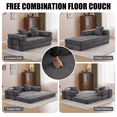 thumbnail image 4 of Living Room Sofas Floor Couch,Compression Sofa,Convertible Floor Sofa Bed-with Pillow Back Support Armrest,Comfy Futon Couch Lounge Sleeper Bed,Corduroy Fabric,for Living Room Bedroom (dark grey),Com, 4 of 12