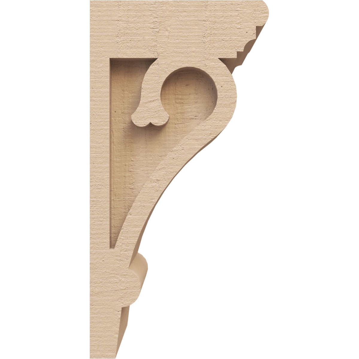 4"W x 4"D x 8"H Wide Mayflower Rough Cedar Woodgrain TimberThane Corbel, Primed Tan