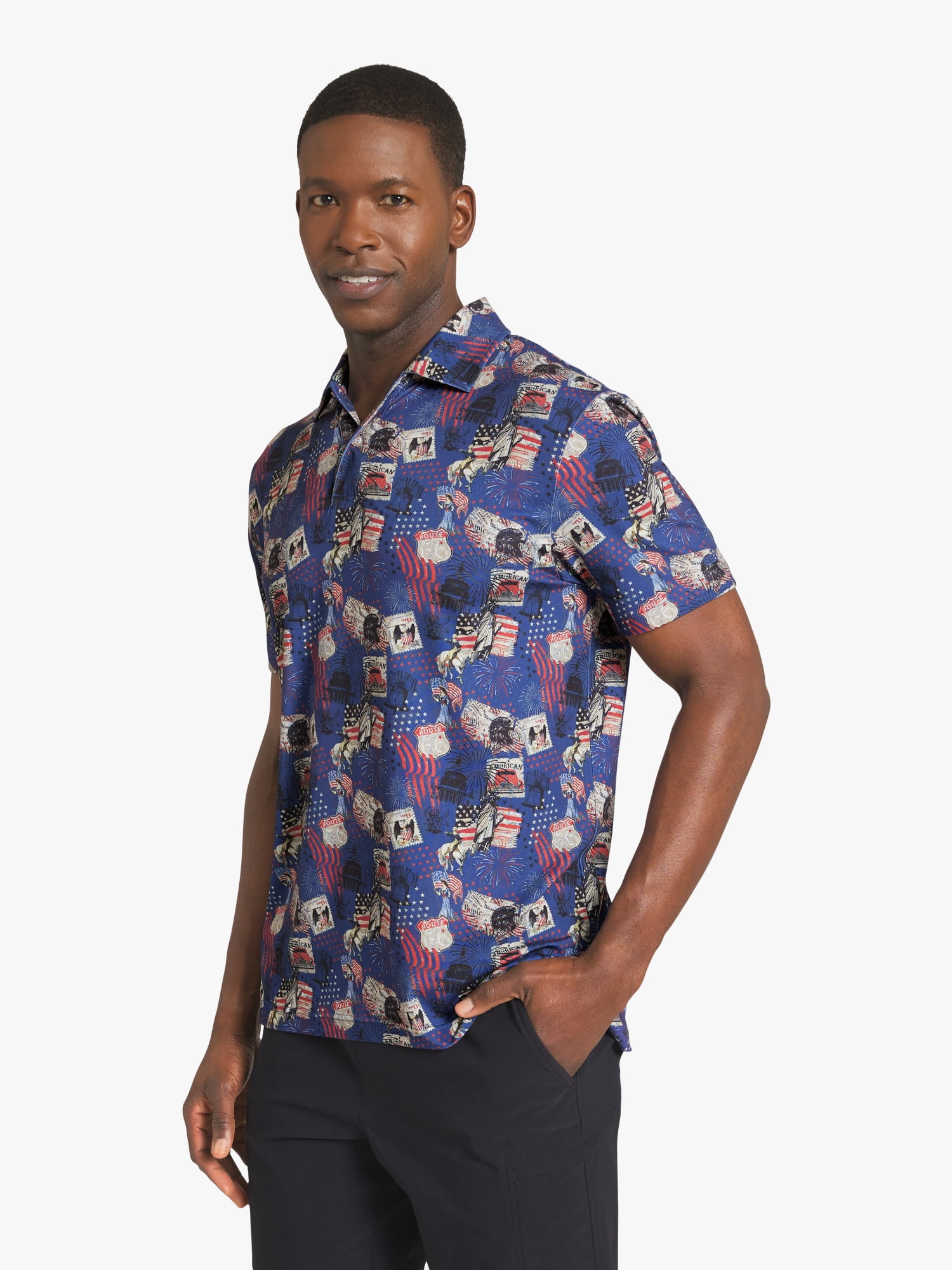 Chaps Men's Printed Performance Polo, Sizes S - 2XL
