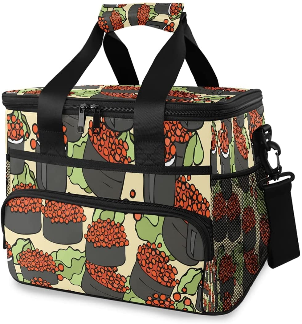 Cooler Bag, Sushi Pattern Various 15l Large Insulated Lunch Bag Picnic ...