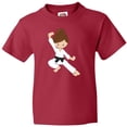 thumbnail image 3 of Inktastic Cute Girl, Brown Hair, Black Belt, Karate Pose Youth T-Shirt, 3 of 5