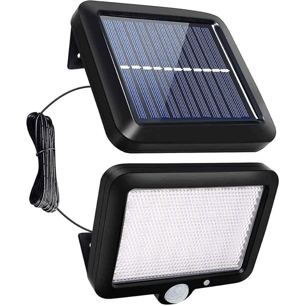 Luz de pared de energía solar, luz de sensor de movimiento al aire libre 56 LED Luz nocturna de seguridad Luz de panel solar separable para patio, terraza, garaje, entrada, porche