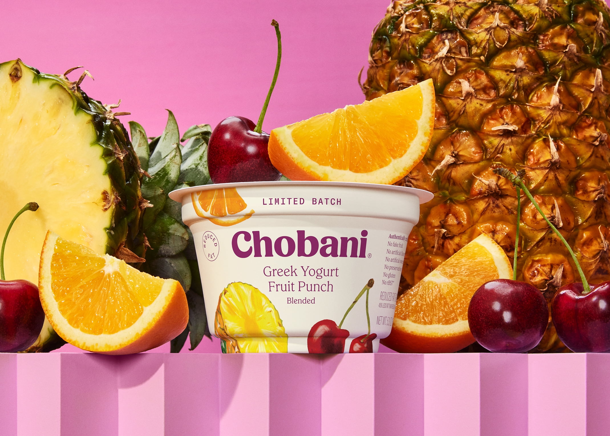 Chobani Reduced Fat Greek Yogurt Limited Batch Fruit Punch 5.3oz Cup