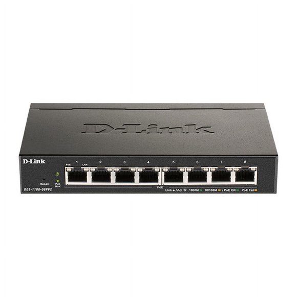 D-Link 8-Port Gigabit PoE Smart Managed Switch - DGS-1100-08PV2
