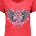thumbnail image 4 of Inktastic Breast Cancer Cool Wings Women's Plus Size T-Shirt, 4 of 5