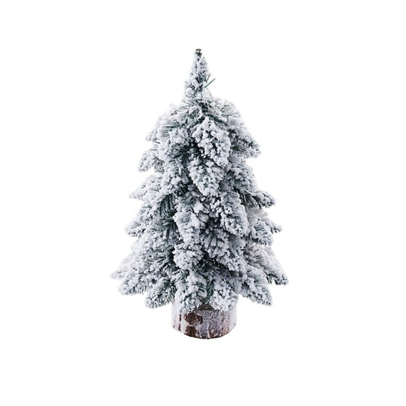 Clearance!YOBOLK,Home Decor,Ornaments,Small Christmas Tree Mini Christmas Tree Mini Pines Tree Bottle Brush Fake Tree With Wooden Base for Tabletop Decoration