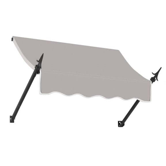 Awntech 3.375 ft New Orleans Fixed Awning Acrylic Fabric, Gray