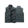 thumbnail image 3 of Frontwalk Mens Regular Fit Sleeveless Jacket Stand Collar Casual Outwear Waistcoat Fleece Winter Warm Vest Dark Gray 5XL, 3 of 7