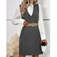 thumbnail image 4 of Zeagoo Oversized Sweater Vest for Women V Neck Sleeveless Sweaters Casual Soft Knit Vest Dress with Pockets, 4 of 6