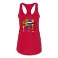 thumbnail image 2 of Wild Bobby, Colorful Painted Lip, Streetwear, Women Racerback Tank Top, Red, Small, 2 of 5