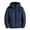 Blue, variant on Men's Long Sleeve Puffer Mid-Length Hooded Jacket Solid Color Leisure Short Work Clothes Cotton Jacket Bread Jacket Thickened Pocket Cotton Jacket Coat