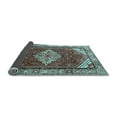thumbnail image 2 of Ahgly Company Indoor Round Medallion Light Blue Traditional Area Rugs, 4' Round, 2 of 4