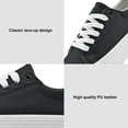 thumbnail image 3 of Women’s Men’s Platform Sneakers Low Top PU Leather Shoe Casual Breathable Lace Up Shoes Fashion Platform Walking Sneakers, 3 of 5
