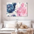 thumbnail image 2 of Elephant Stock Fireworks Abstract Navy Blue Flower Wall Art - Horizontal Canvas Wall Art - Living Room Wall Decor - Abstract Canvas - Pink And Gray Decor By Albena Hristova - 48" x 32", 2 of 8