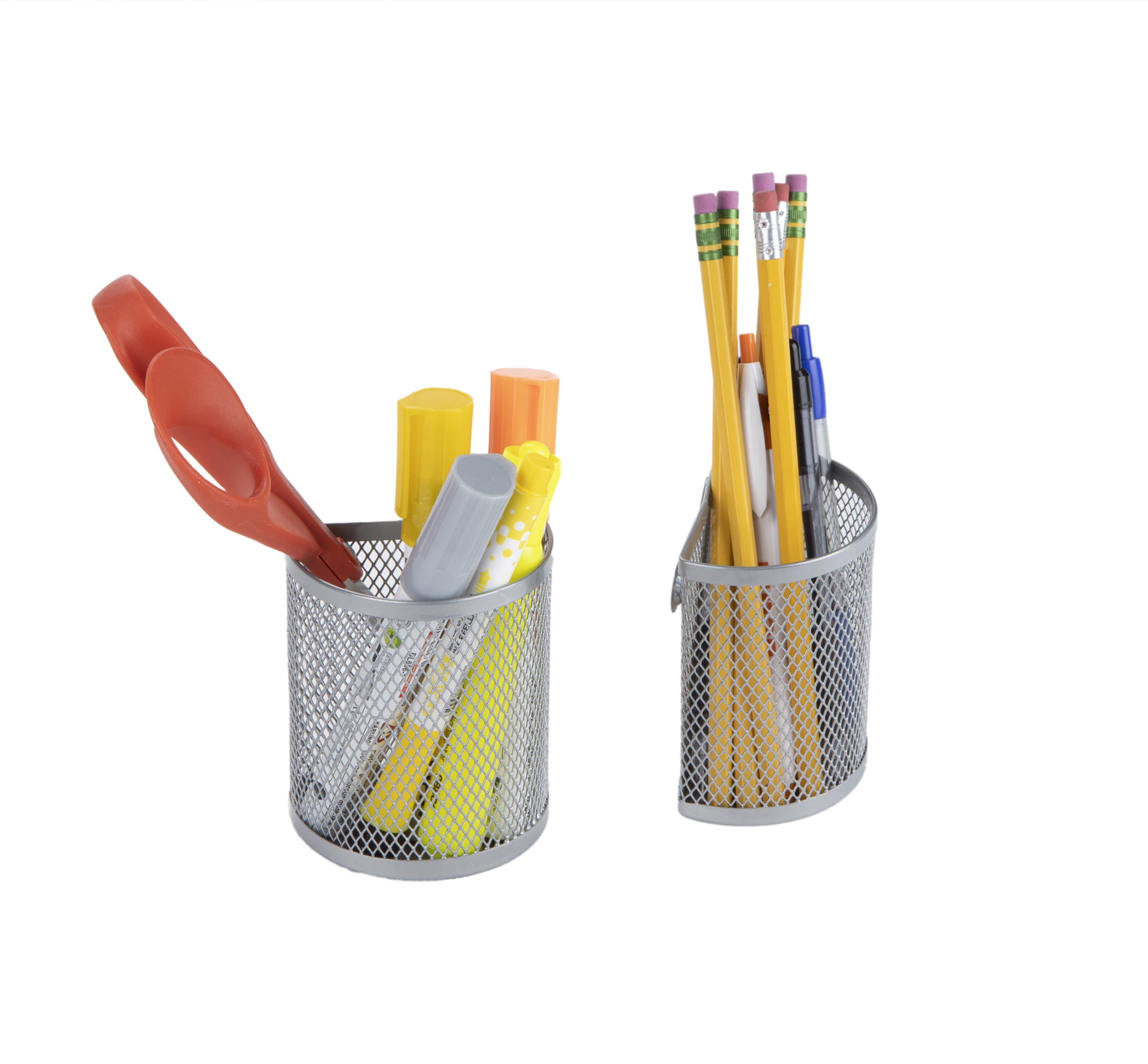 Black Half Moon Mesh Wire Pen Pencil Holder Magnetic Set of 2 Black Half Moon Mesh Wire Pen Pencil Holder Magnetic Set of 2