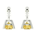 thumbnail image 4 of Clara Pucci 1.5Ct Yellow Round Cut VVS1 Lever Back Drop Dangle 14k Solid hypoallergenic Gold Designer Earrings For April, 4 of 7