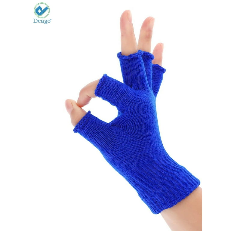 3 Pairs Fingerless Fleece Gloves with Thumb Hole Winter Warm Cozy Half  Finger Typing Mittens for Men and Women