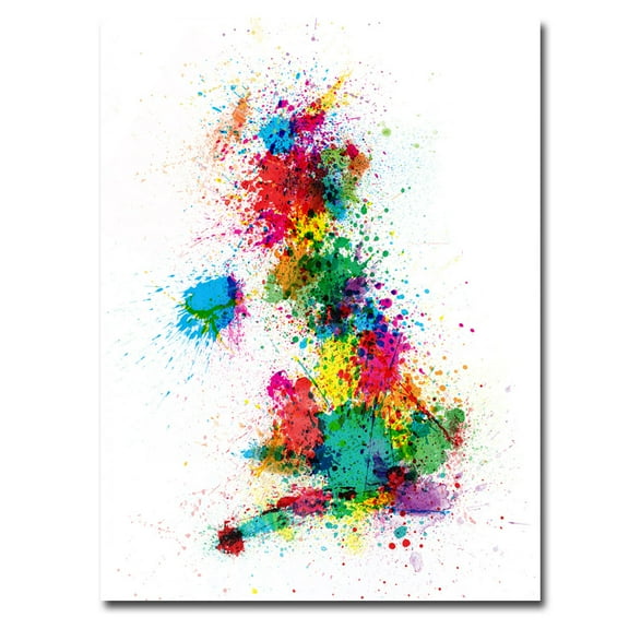 Michael Tompsett 'UK- Paint Splashes' Canvas Art