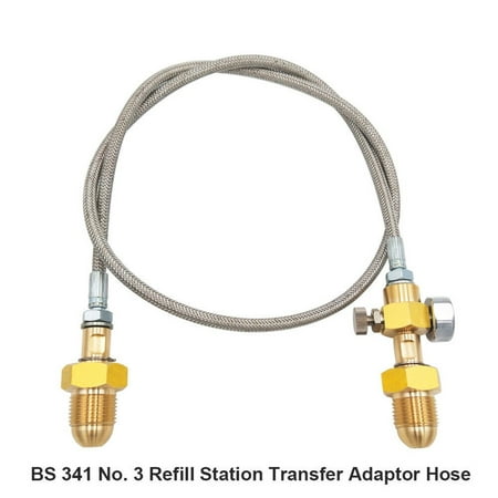 

Refill Station Transfer Adaptor Hose for BS 341 No. 3 (UK) Argon Cylinder Bottle