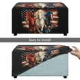 thumbnail image 5 of Xixirimido Horses American Flag Pattern Ottoman Cover Rectangle Stretch Footstool Cover Non-slip Footrest Stool Slipcover Removable for Storage Ottoman, Large, 5 of 7