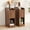 Narrow Nightstand Set of 2-Walnut, variant on 7.87" Ultra Narrow Nightstand with Drawer and Open Shelf, Arched Pattern Design Bedside Table for Bedroom, Walnut