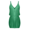 thumbnail image 6 of Lovskoo Swimsuit Coverup for Women Sleeveless Summer 2024 Crochet Hollow Out Knit Beach Bathing Suit Swim Cover Ups Outfits Vacation Dresses Green S, 6 of 7