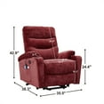 thumbnail image 7 of Triple Tree Power Lift Recliner Chair for Elderly, Fabric, Massage and Heat, USB Ports Red, 7 of 7