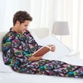 thumbnail image 6 of Pofeuu Happy Kitten Faces Print Men's Long Sleeve Pajama Set Pijamas Para Hombres Pijamas Para Hombres Mens Pajamas Set-Large, 6 of 7
