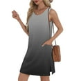thumbnail image 6 of Summer Dresses for Women 2025, Womens Summer Casual Sleeveless Round Neck Printed Dress With Pocket(Black,S), 6 of 9