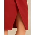 thumbnail image 5 of DARING DIVA Boat Neck Ruched Split Sheath Dress L Red, 5 of 6