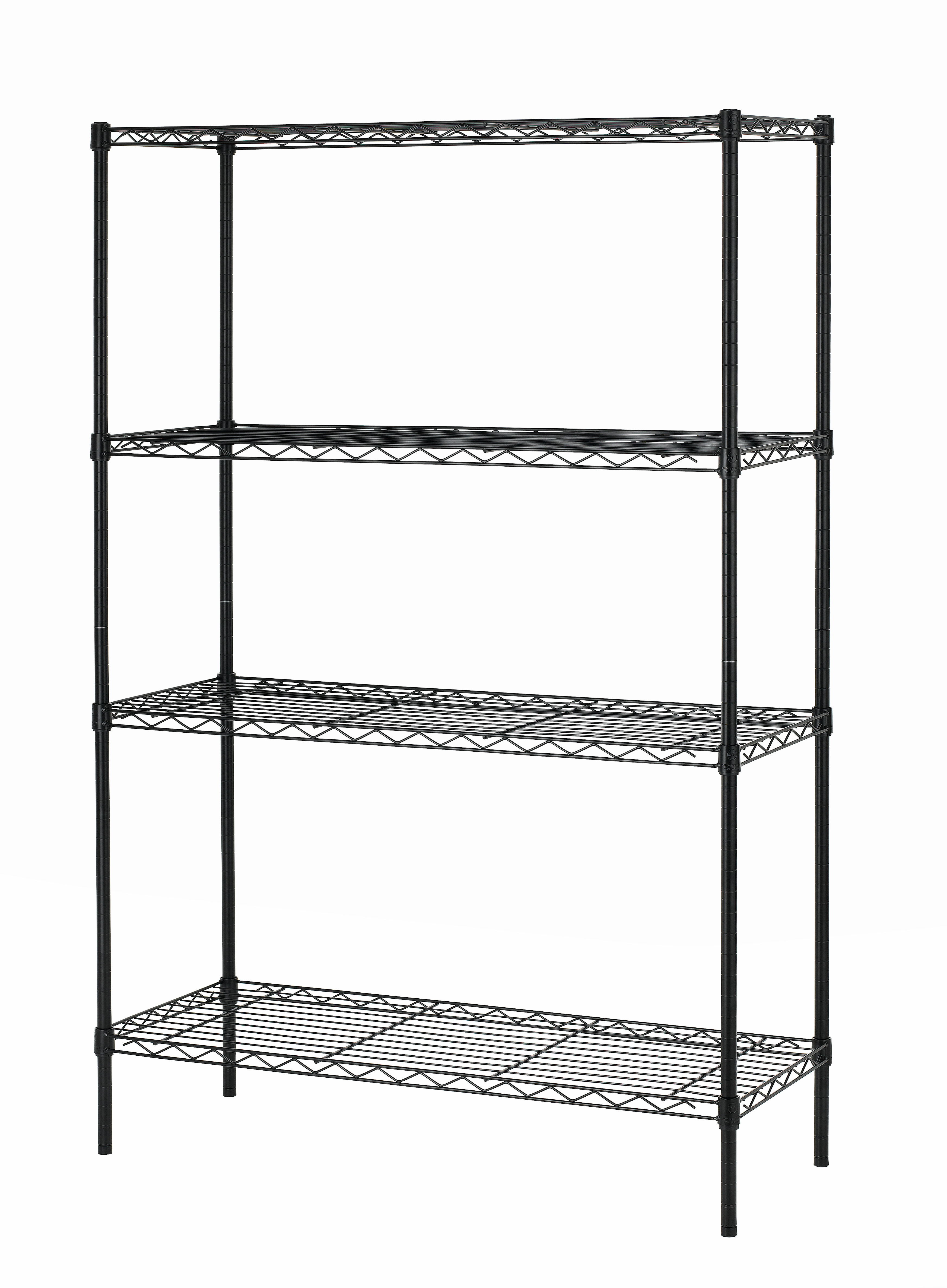 BestOffice 4-Shelf Wire Shelving Unit, Black photo 4