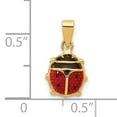 thumbnail image 3 of Finest Gold 14K Yellow Gold Polished Red & Black Enamel Ladybug Pendant, 3 of 4