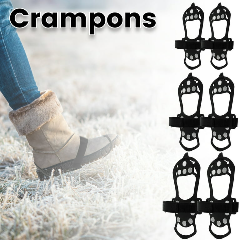 Hands DIY Ice Cleats for Shoes Ice Snow Cleats Grips Microspikes Shoe Boot  Ice Grippers Cleats 11 Studs Crampons Shoe Cover Walk Traction Cleats for Ice  Fishing Hiking 