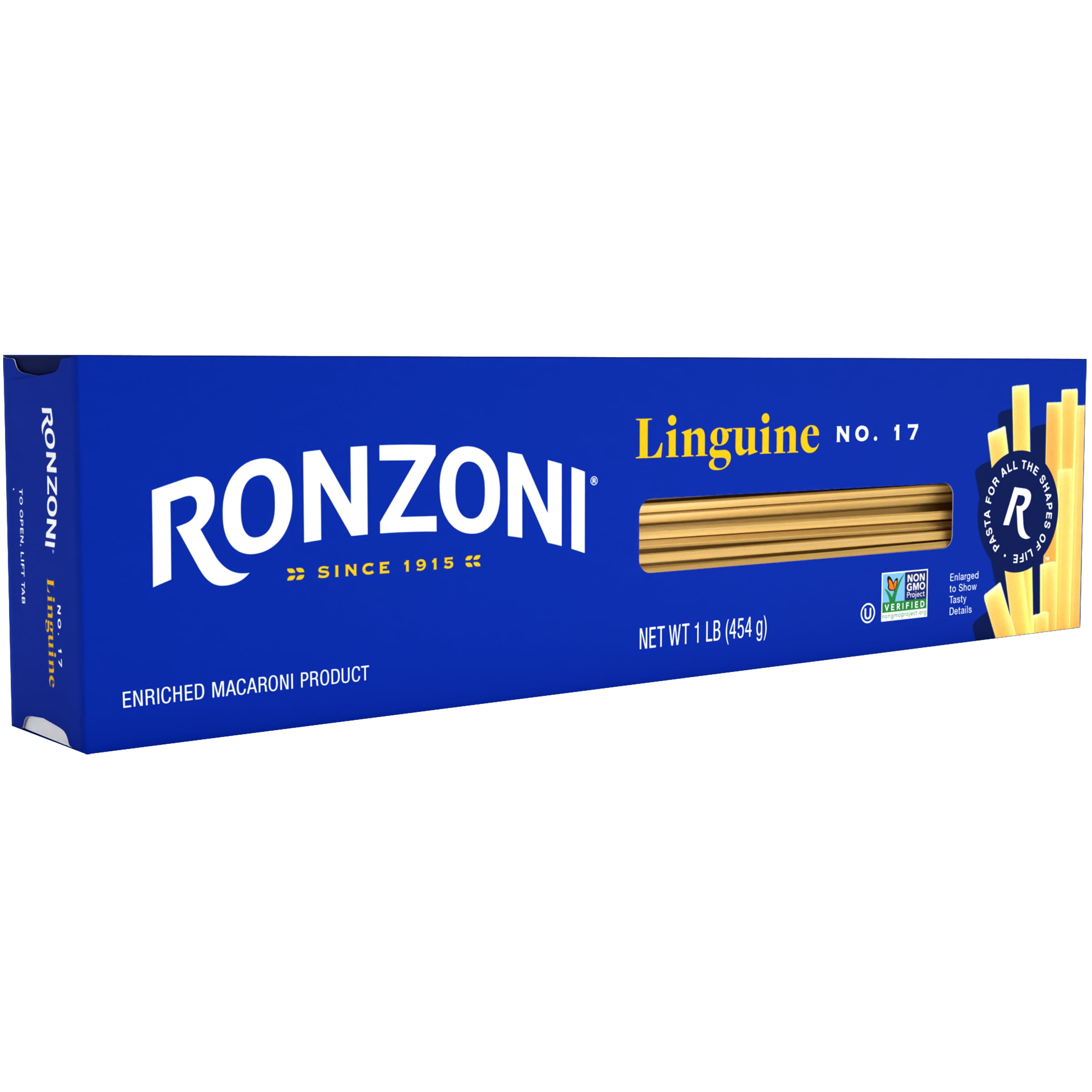 (4 pack) Ronzoni Linguine, 16 oz, Non-GMO Long Pasta for a Variety of Dishes, (Shelf Stable) Box