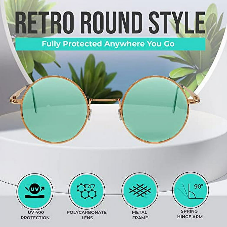 Sunny Pro Retro Round Sunglasses Small Colored Lens Hippie John