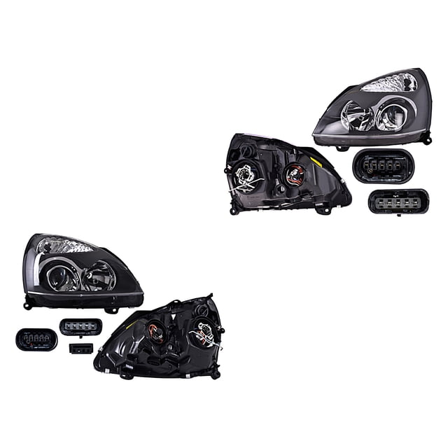 Par de Faros DEPO Clio 2002 A 2010 Eléctrico P/Foco Xenón C/Lupa